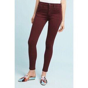 AG Adriano Goldschmied Burgundy Abbey Ankle Skinny Jeans